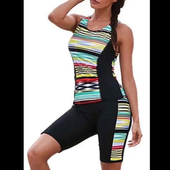 Zkess Women’s Color Block Striped Surfing Swim Suit Two Piece Size 3XL - Picture 1 of 8